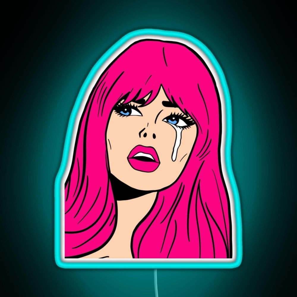Pop Art Woman Sticker Rgb Neon Sign - Shineneon