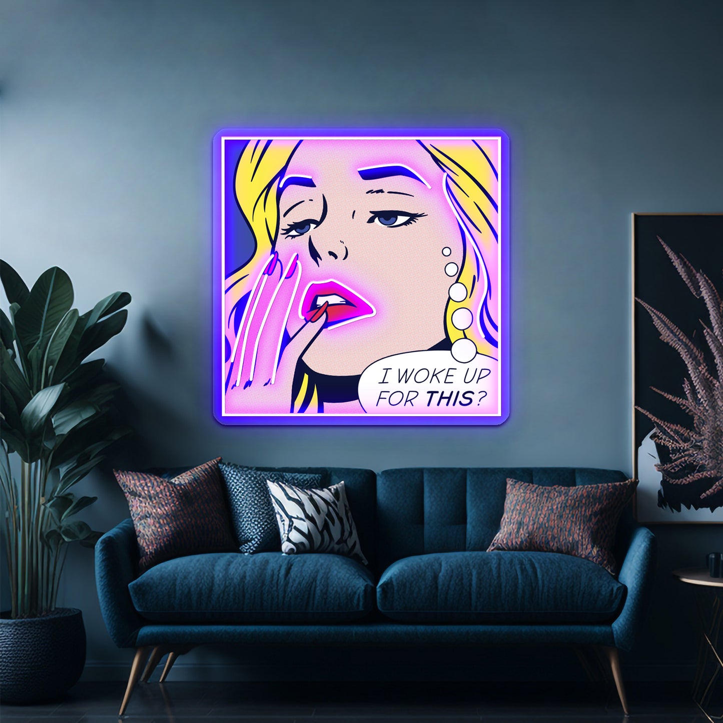 Pop Awake Girl Artwork Led Neon Signs Custom