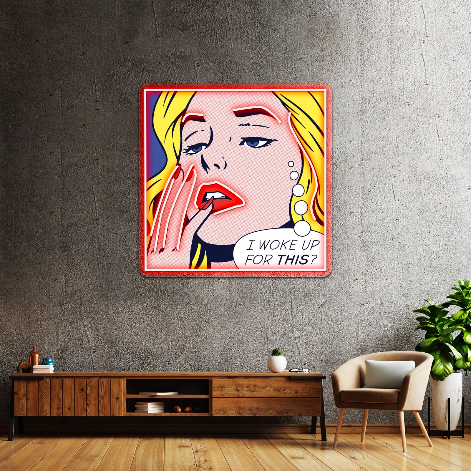 Pop Awake Girl Artwork Led Neon Signs Custom | Shineneon