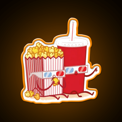 Pop Corn Coca Cola Couple Snack Food Led Neon Sign Rgb Color - Shineneon