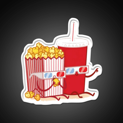 Pop Corn Coca Cola Couple Snack Food Led Neon Sign Rgb Color - Shineneon