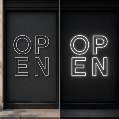 Pop N LED Neon Sign Garage Man Cave Neon Sign day and night comparison