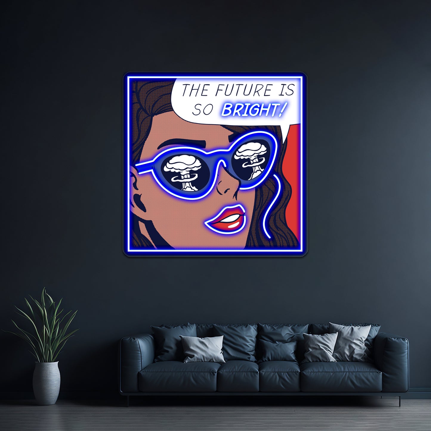 Pop Optimism Girl Artwork Led Neon Signs Custom