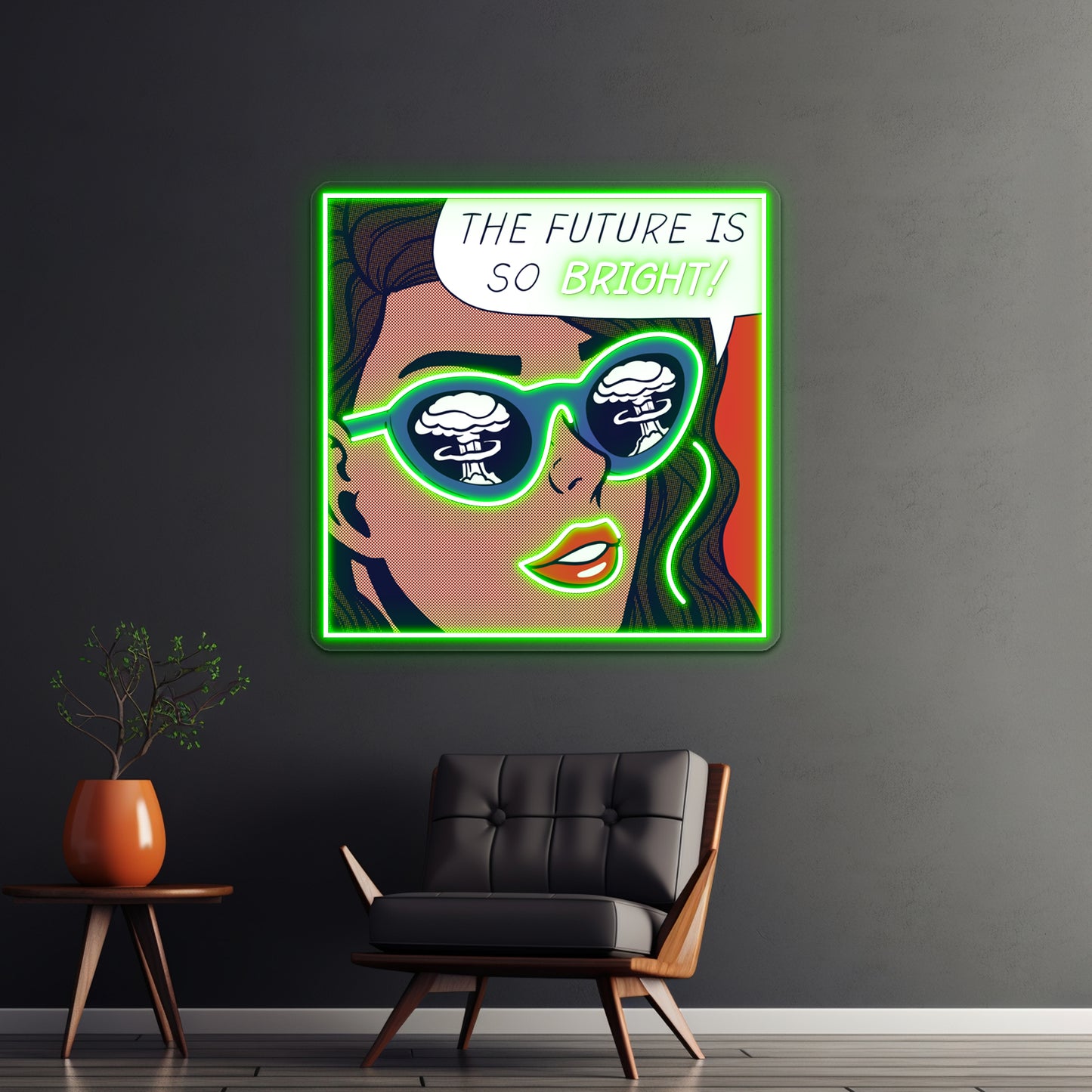 Pop Optimism Girl Artwork Led Neon Signs Custom