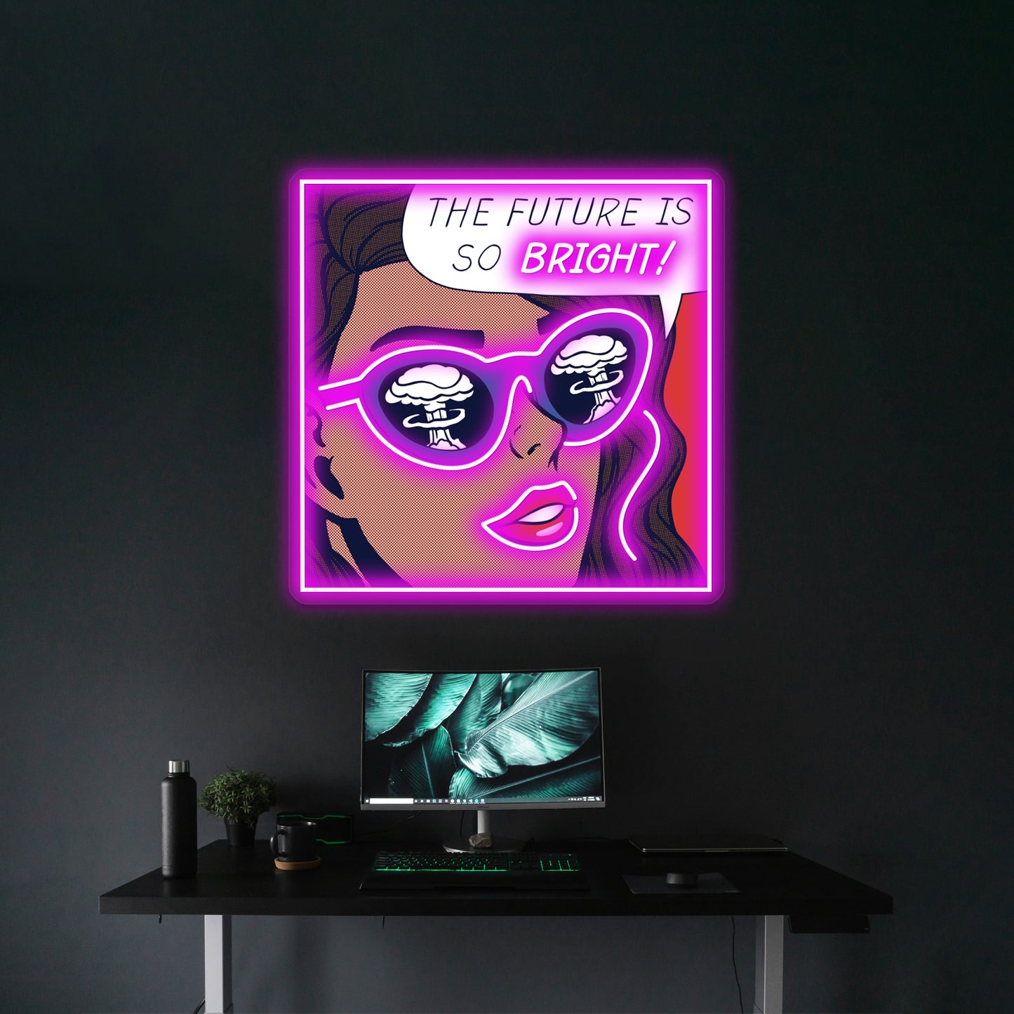 Pop Optimism Girl Artwork Led Neon Signs Custom