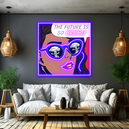 Pop Optimism Girl Artwork Led Neon Signs Custom