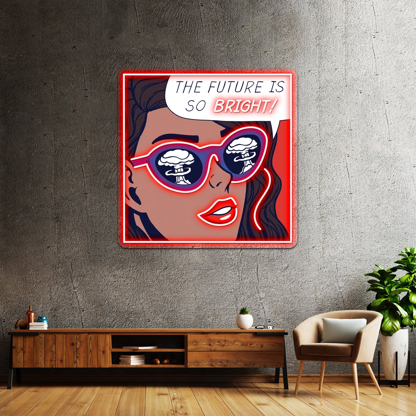 Pop Optimism Girl Artwork Led Neon Signs Custom