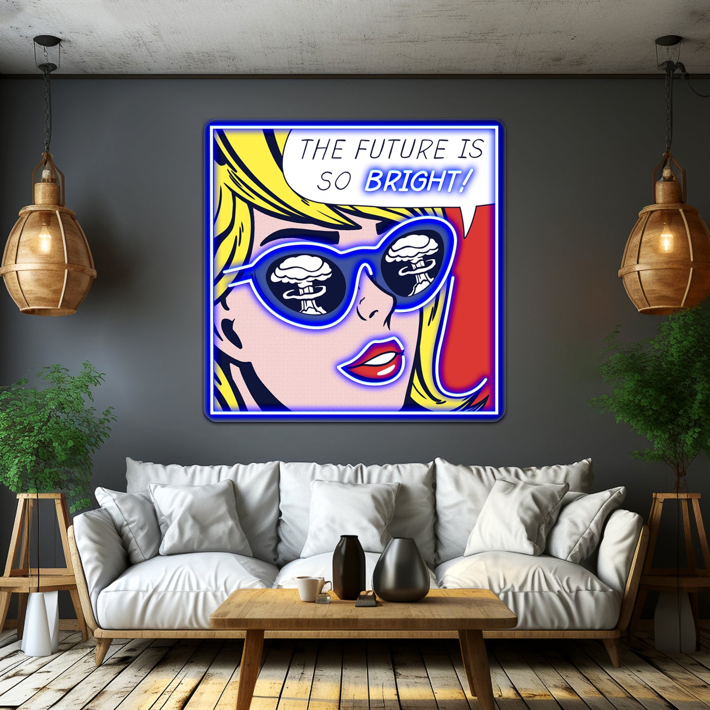 Pop Optimistic Girl Artwork Led Neon Signs Custom