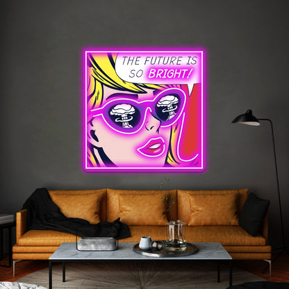 Pop Optimistic Girl Artwork Led Neon Signs Custom