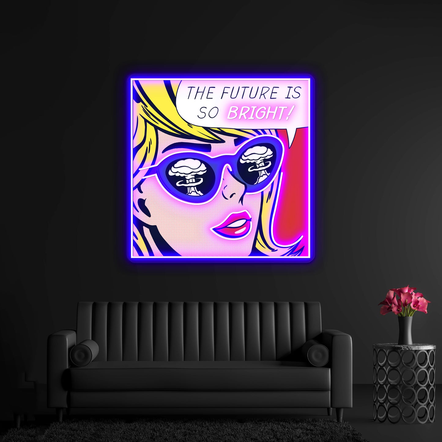 Pop Optimistic Girl Artwork Led Neon Signs Custom