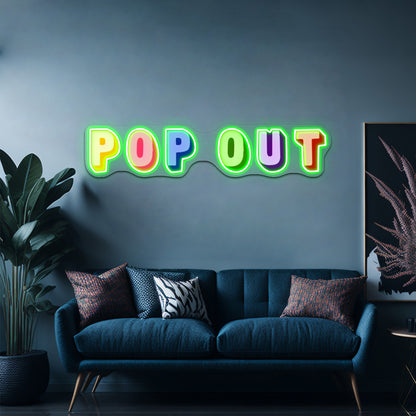 Pop Out Hip Hop Artwork Led Neon Signs Custom