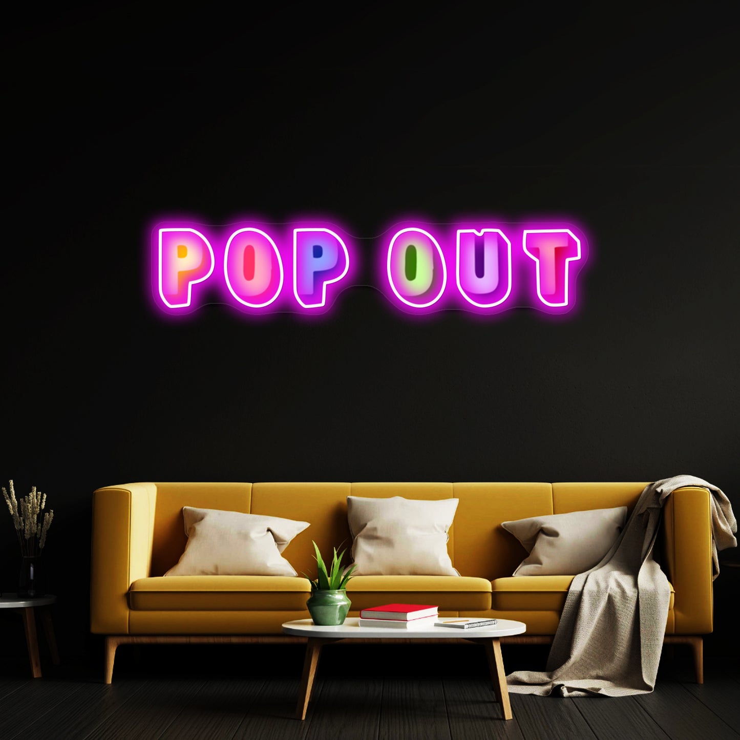 Pop Out Hip Hop Artwork Led Neon Signs Custom