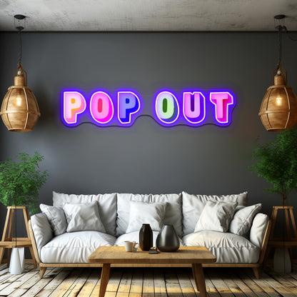 Pop Out Hip Hop Artwork Led Neon Signs Custom