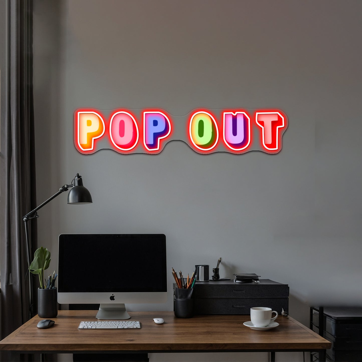 Pop Out Hip Hop Artwork Led Neon Signs Custom