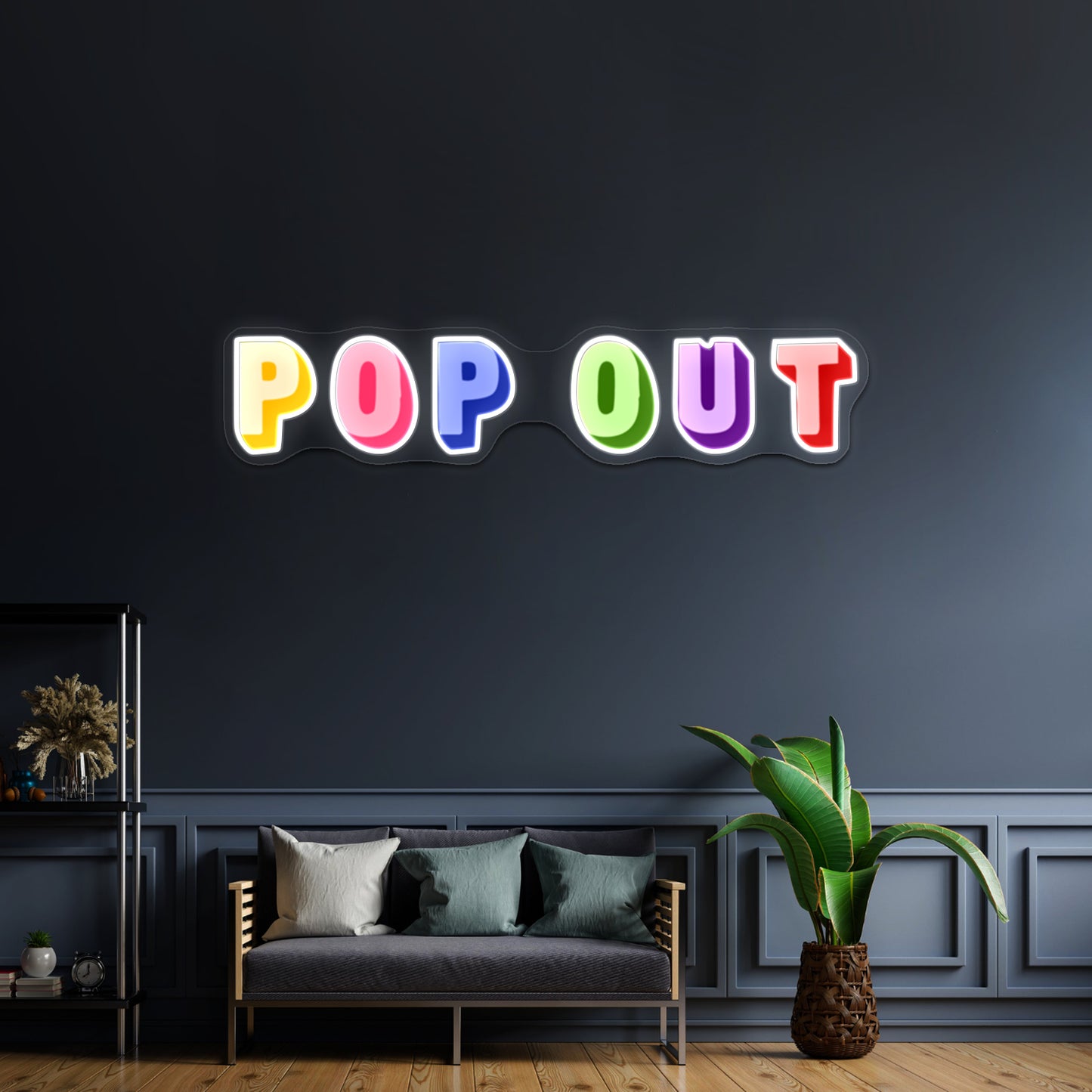 Pop Out Hip Hop Artwork Led Neon Signs Custom