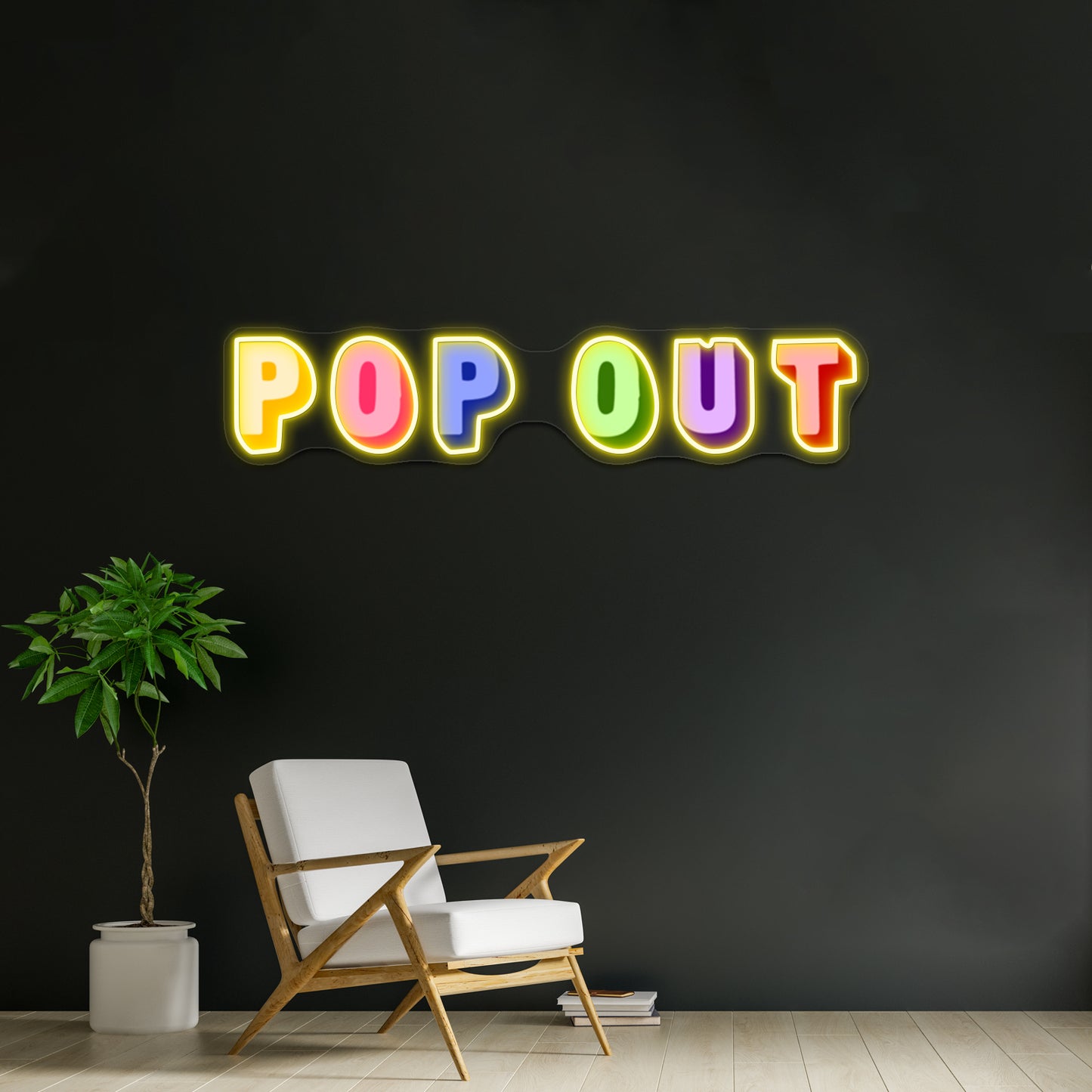 Pop Out Hip Hop Artwork Led Neon Signs Custom