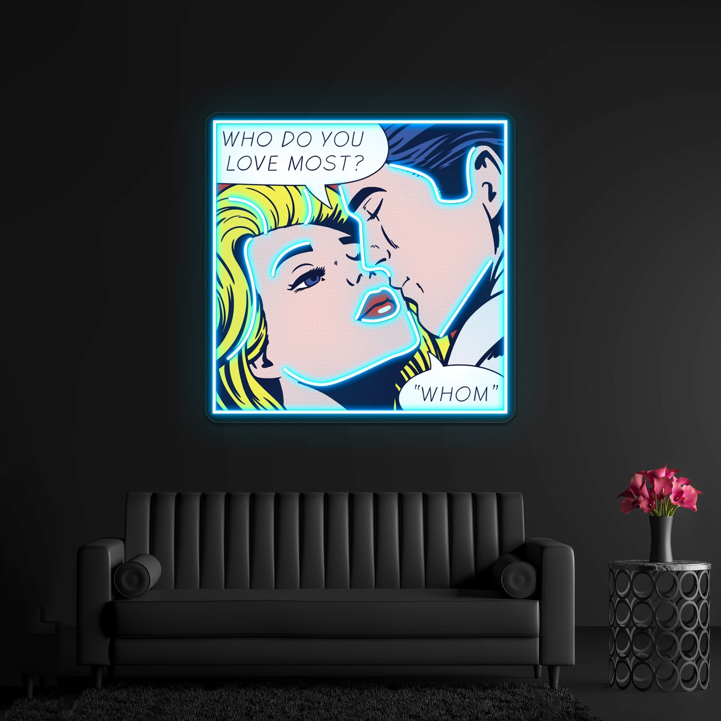 Pop She Loves Grammar Artwork Led Neon Signs Custom