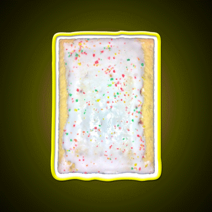 Pop Tart Snack Food Led Neon Sign Rgb Color - Custom LED neon sign front view
