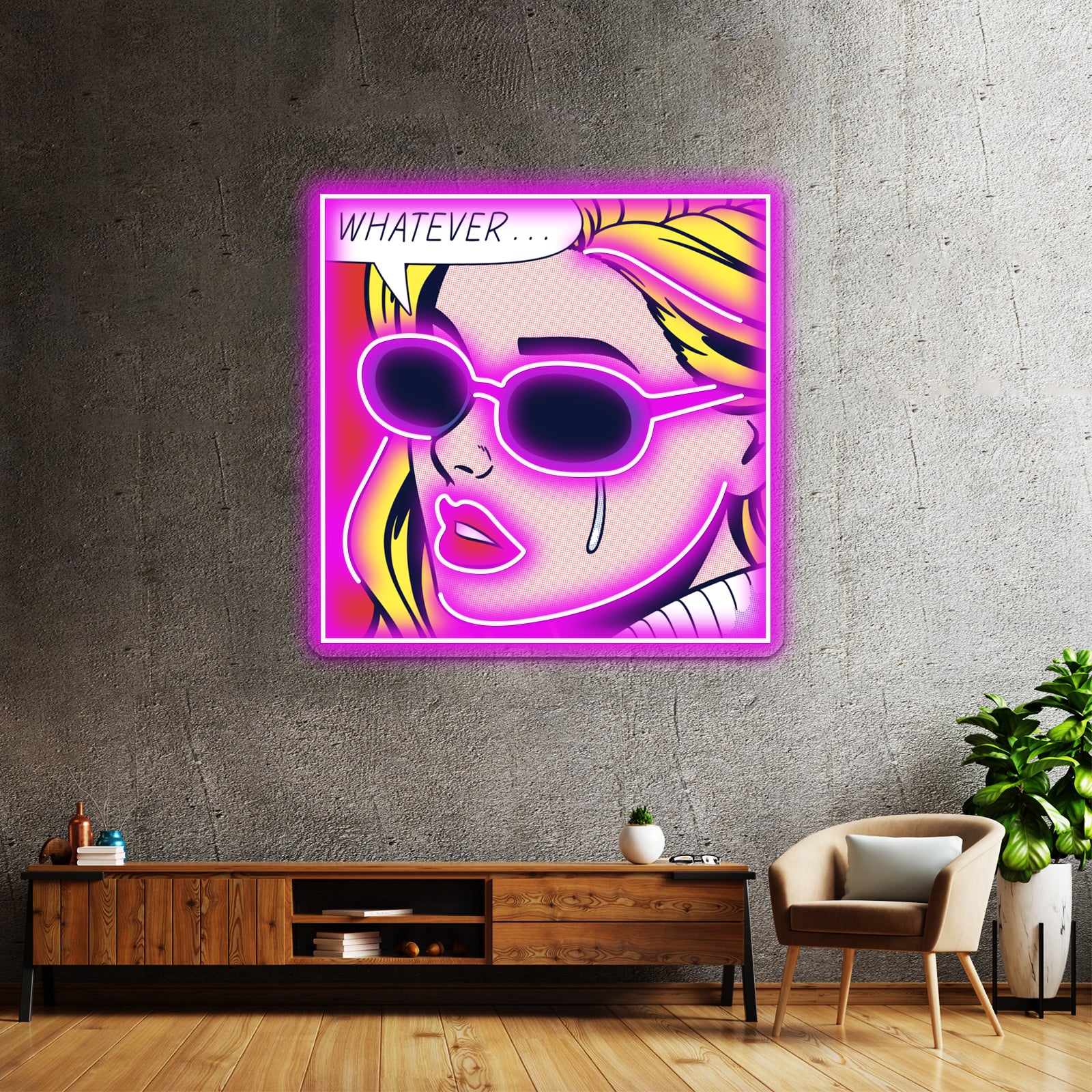 Pop Whatever Artwork Led Signs For Bedroom | Shineneon