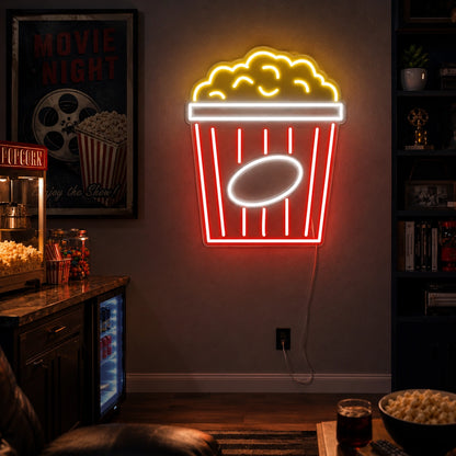 Popcorn Bowl Outline Neon Sign LED Neon Sign real lifestyle scene