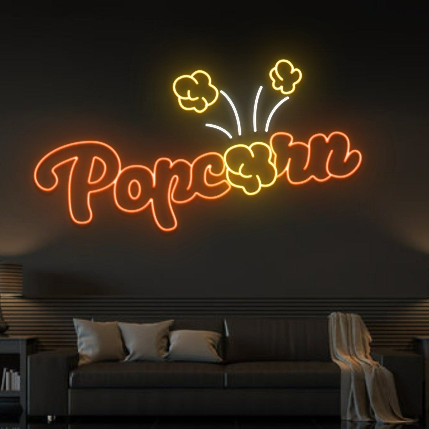 Popcorn Logo Led Neon Sign Decor Theater Movie Led Wall Deco | Shineneon