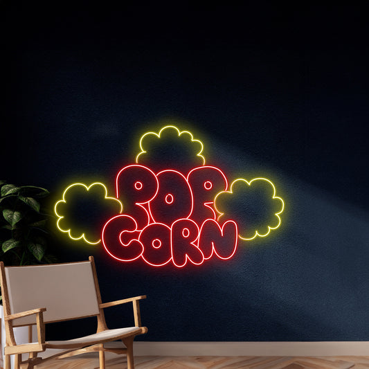 Popcorn Neon Sign Wall Art