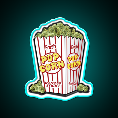 Popcorn Nuggets Hemp Inspired Green Leaf Led Neon Sign Rgb Color - Size and dimension reference