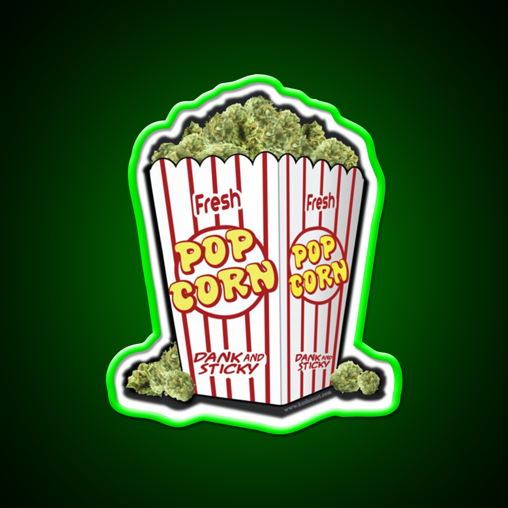 Popcorn Nuggets Hemp Inspired Green Leaf Led Neon Sign Rgb Color - LED neon sign view 8