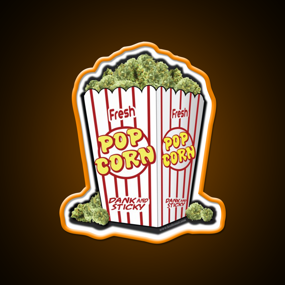 Popcorn Nuggets Hemp Inspired Green Leaf Led Neon Sign Rgb Color - LED neon sign view 6