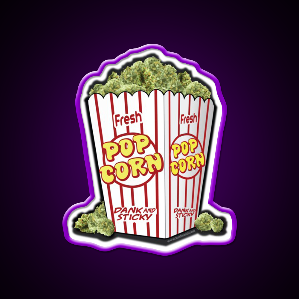 Popcorn Nuggets Hemp Inspired Green Leaf Led Neon Sign Rgb Color - LED neon sign view 9