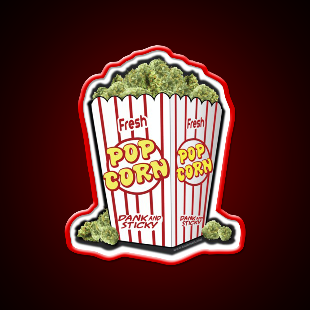 Popcorn Nuggets Hemp Inspired Green Leaf Led Neon Sign Rgb Color - LED neon sign view 10