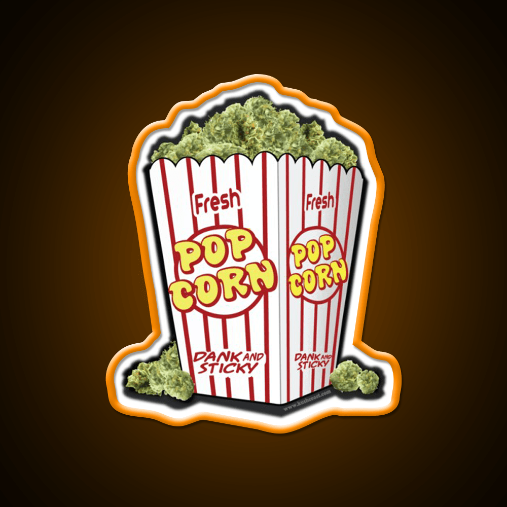 Popcorn Nuggets Hemp Inspired Green Leaf Led Neon Sign Rgb Color - Shineneon