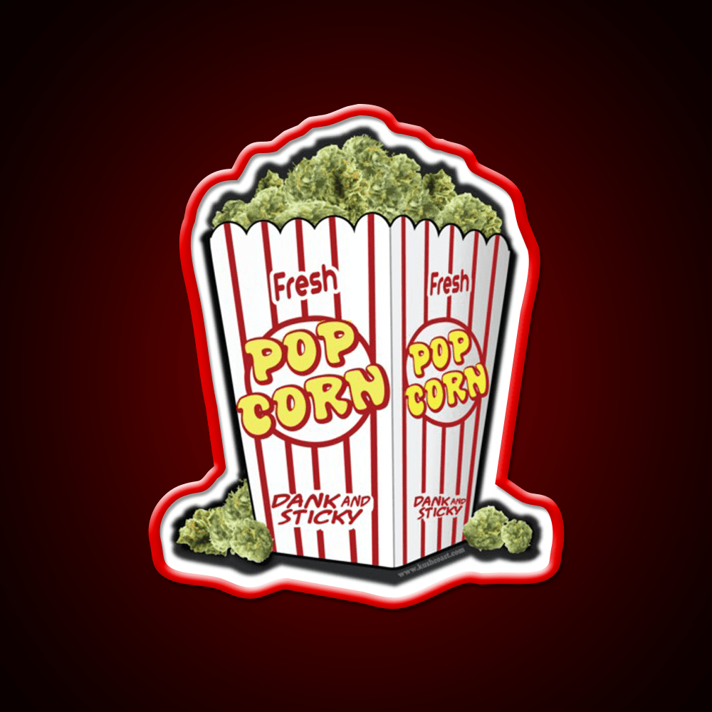 Popcorn Nuggets Hemp Inspired Green Leaf Led Neon Sign Rgb Color - Shineneon
