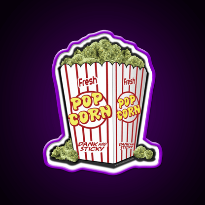 Popcorn Nuggets Hemp Inspired Green Leaf Led Neon Sign Rgb Color - Shineneon
