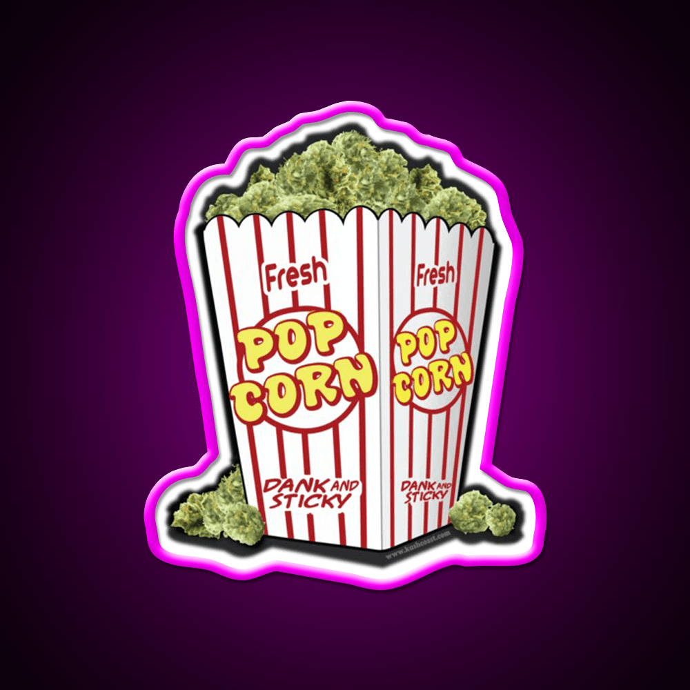 Popcorn Nuggets Hemp Inspired Green Leaf Led Neon Sign Rgb Color - Shineneon