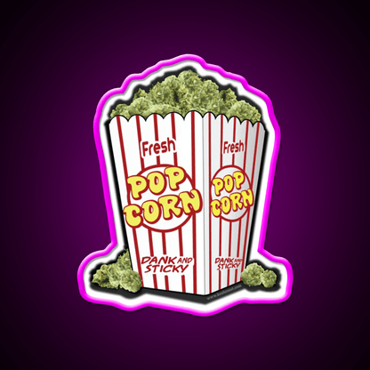 Popcorn Nuggets Hemp Inspired Green Leaf Led Neon Sign Rgb Color - Shineneon