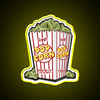 Popcorn Nuggets Hemp Inspired Green Leaf Led Neon Sign Rgb Color - LED neon sign view 7