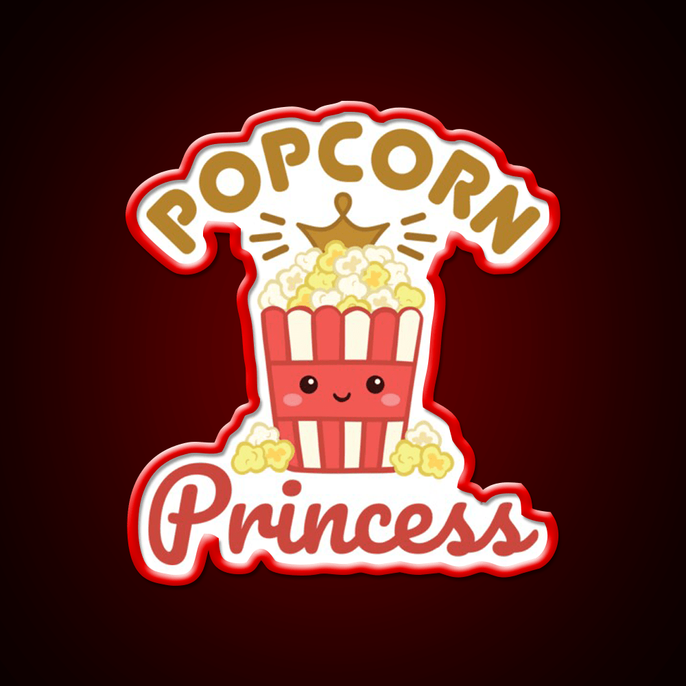 Popcorn Princess Snack Food Led Neon Sign Rgb Color - Shineneon