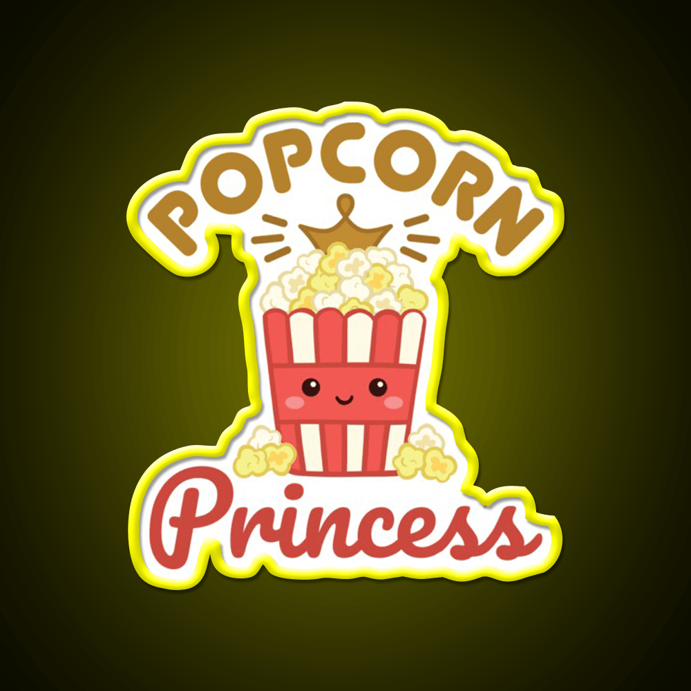 Popcorn Princess Snack Food Led Neon Sign Rgb Color - Shineneon