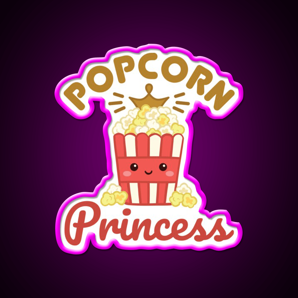 Popcorn Princess Snack Food Led Neon Sign Rgb Color - Shineneon