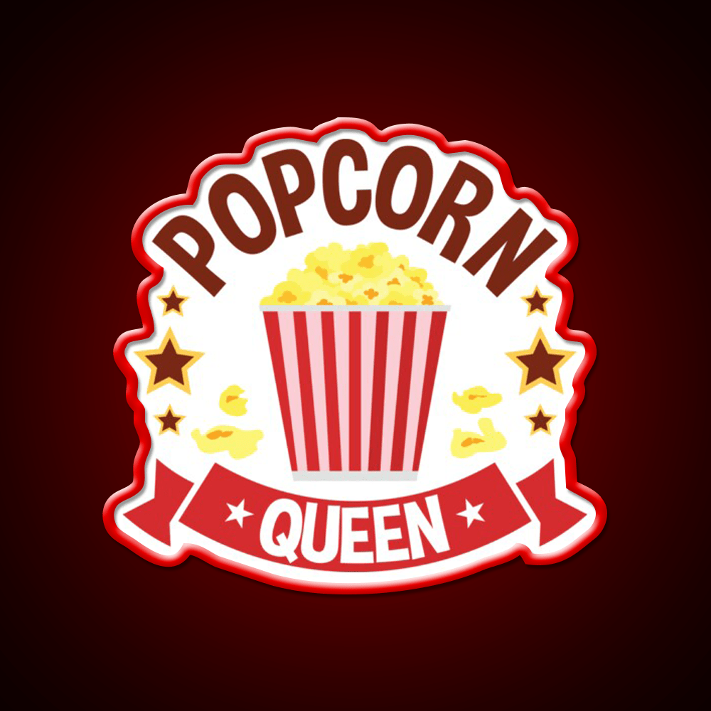 Popcorn Queen Movie Snack Lover Snack Food Led Neon Sign Rgb Color - Shineneon