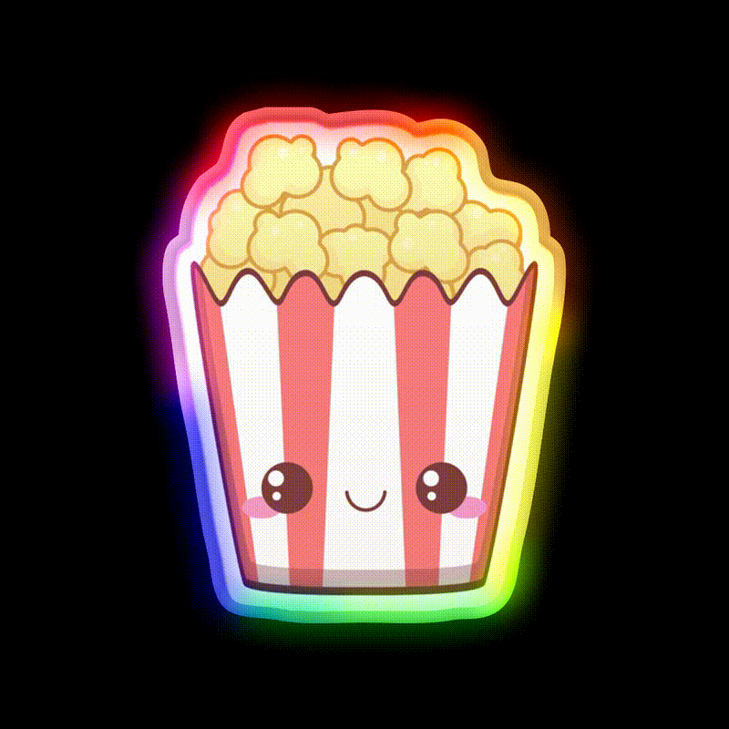 Popcorn Snack Food Led Neon Sign For Snack Room For Snack Room Rgb Color - LED neon sign close-up detail