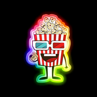 Popcorn Snack Food Led Neon Sign For Vending Area Rgb Color - LED neon sign close-up detail