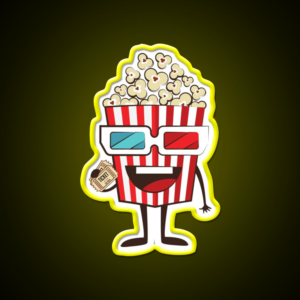 Popcorn Snack Food Led Neon Sign For Vending Area Rgb Color - Custom LED neon sign front view
