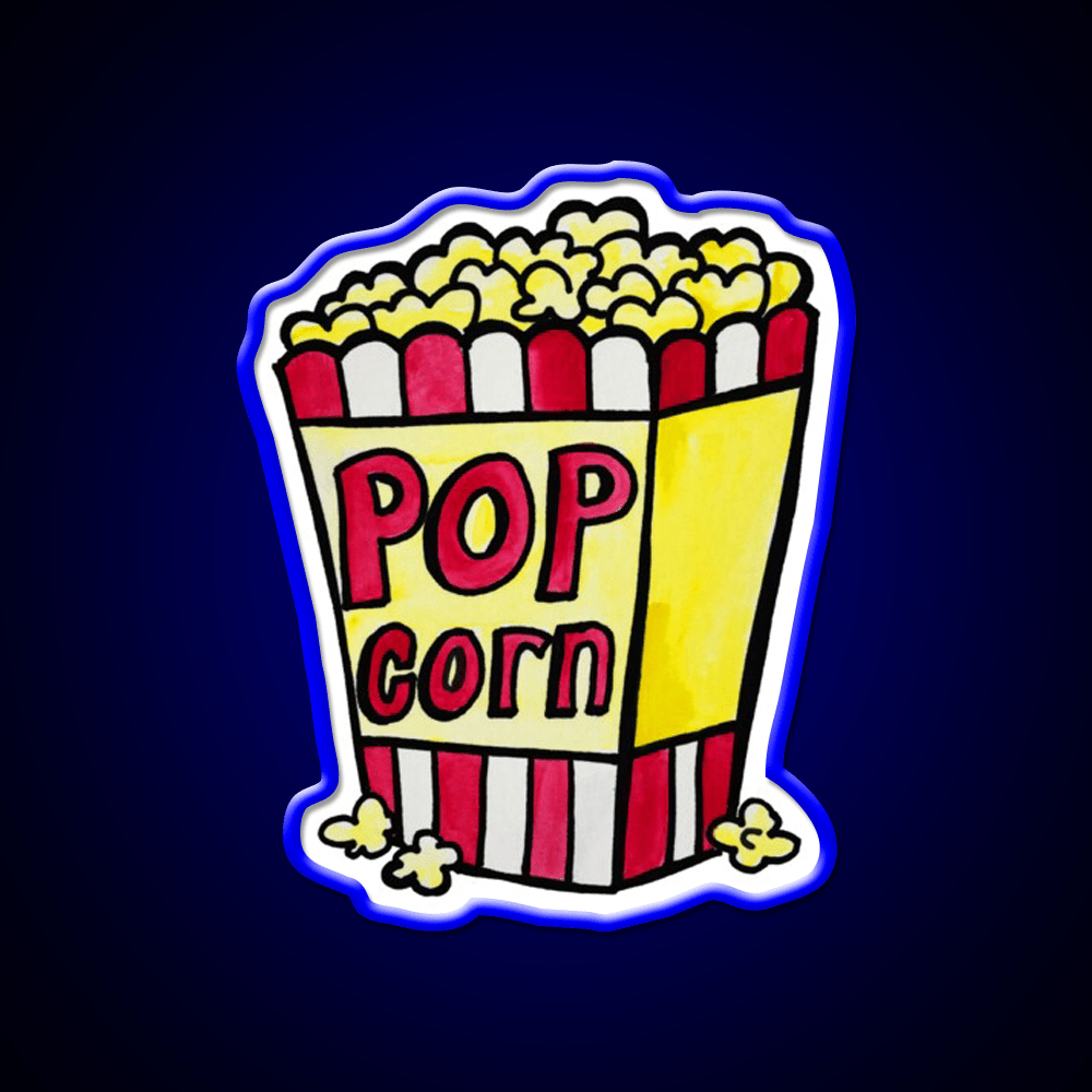 Popcorn Watercolor Snack Food Led Neon Sign Rgb Color - Shineneon