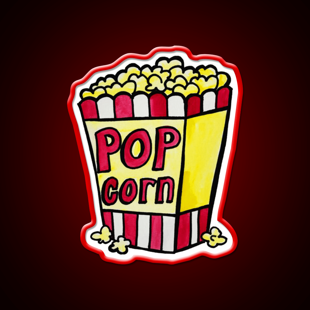 Popcorn Watercolor Snack Food Led Neon Sign Rgb Color - Shineneon