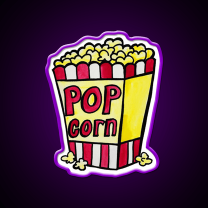 Popcorn Watercolor Snack Food Led Neon Sign Rgb Color - Shineneon