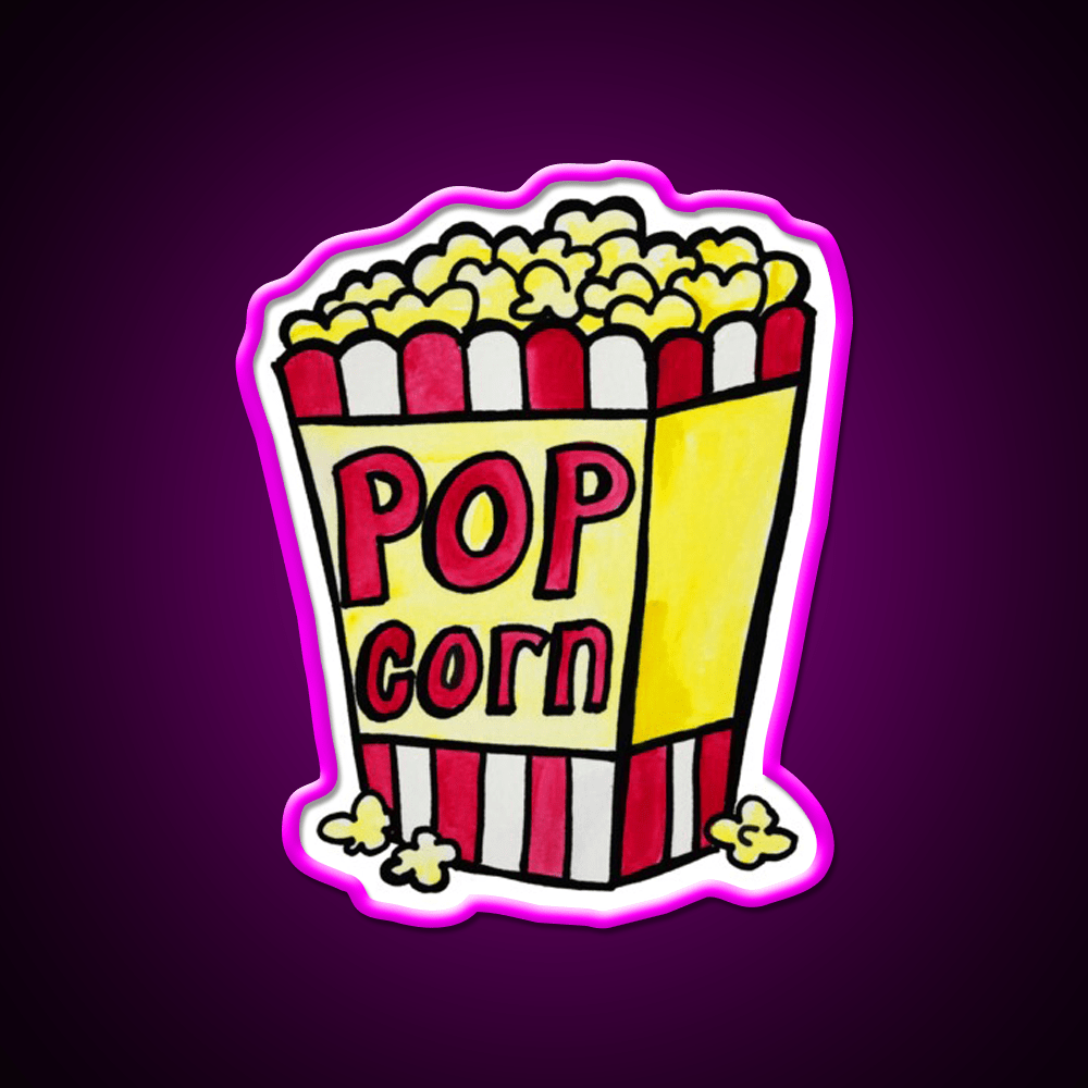 Popcorn Watercolor Snack Food Led Neon Sign Rgb Color - Shineneon