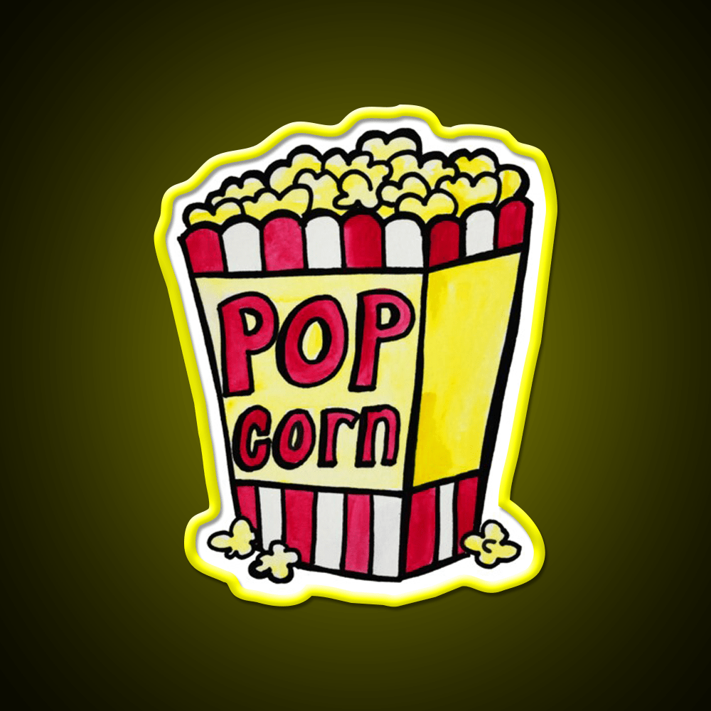 Popcorn Watercolor Snack Food Led Neon Sign Rgb Color - Shineneon