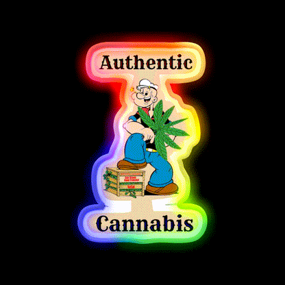 Popeye The Sailor Man Hemp Inspired Green Leaf Led Neon Sign Rgb Color - LED neon sign close-up detail